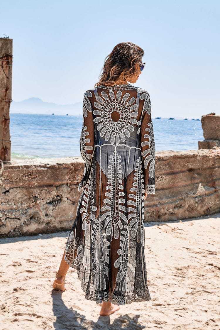 Caftan à manches longues et col en V