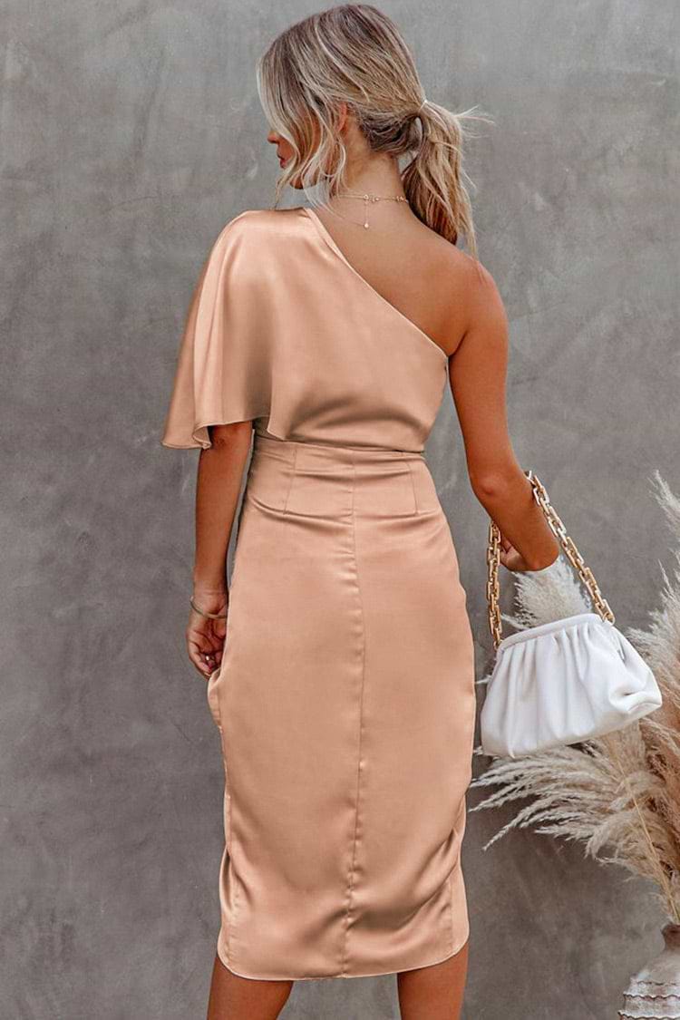 Ramla Column One-shoulder Pink Dress