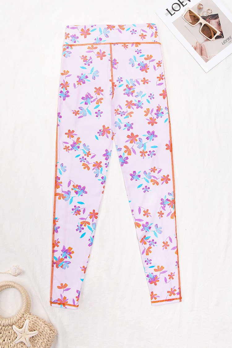 Whimsy Floral Elastic Waist Leggings