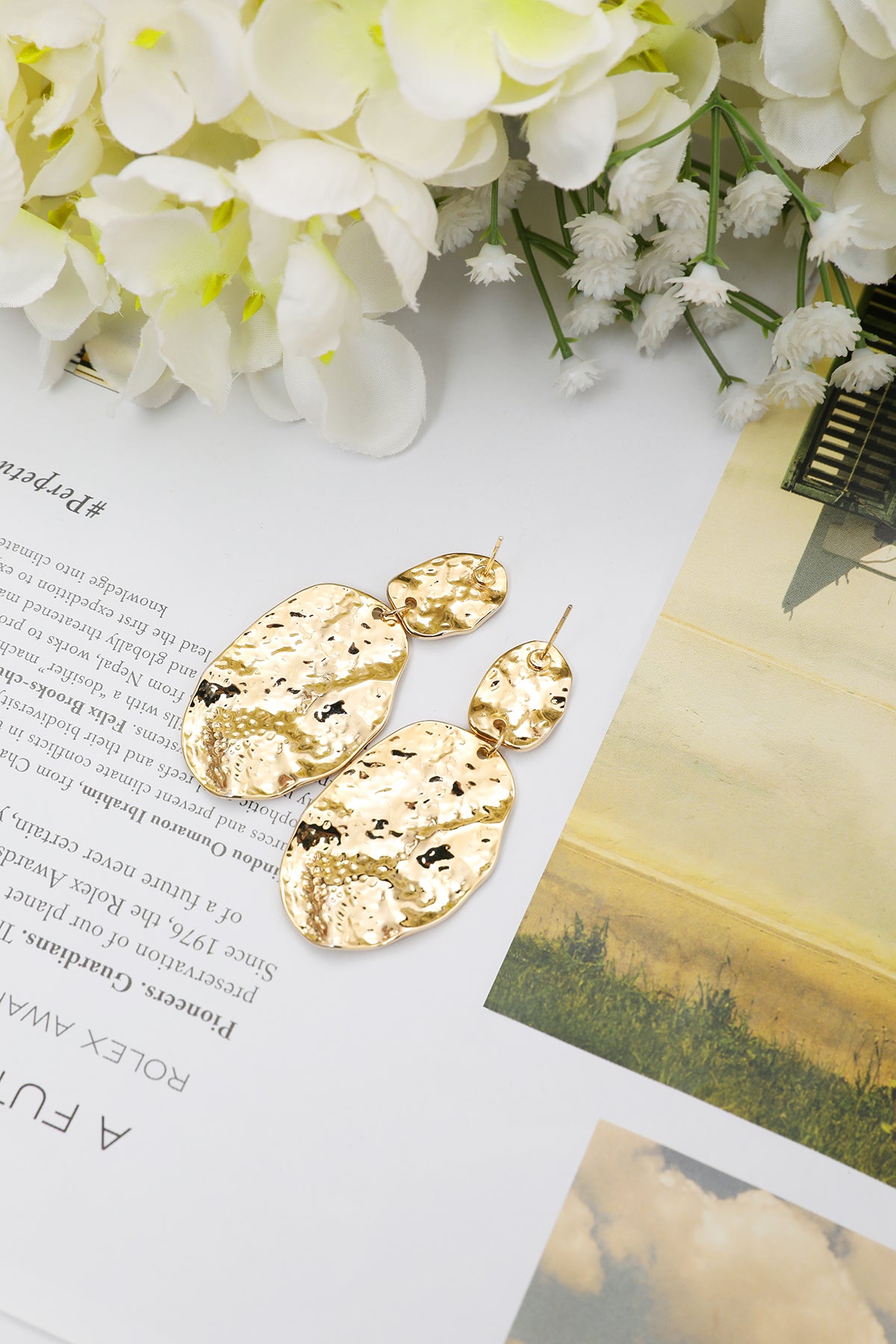 Boucles d'oreilles minimalistes géométriques en cuivre