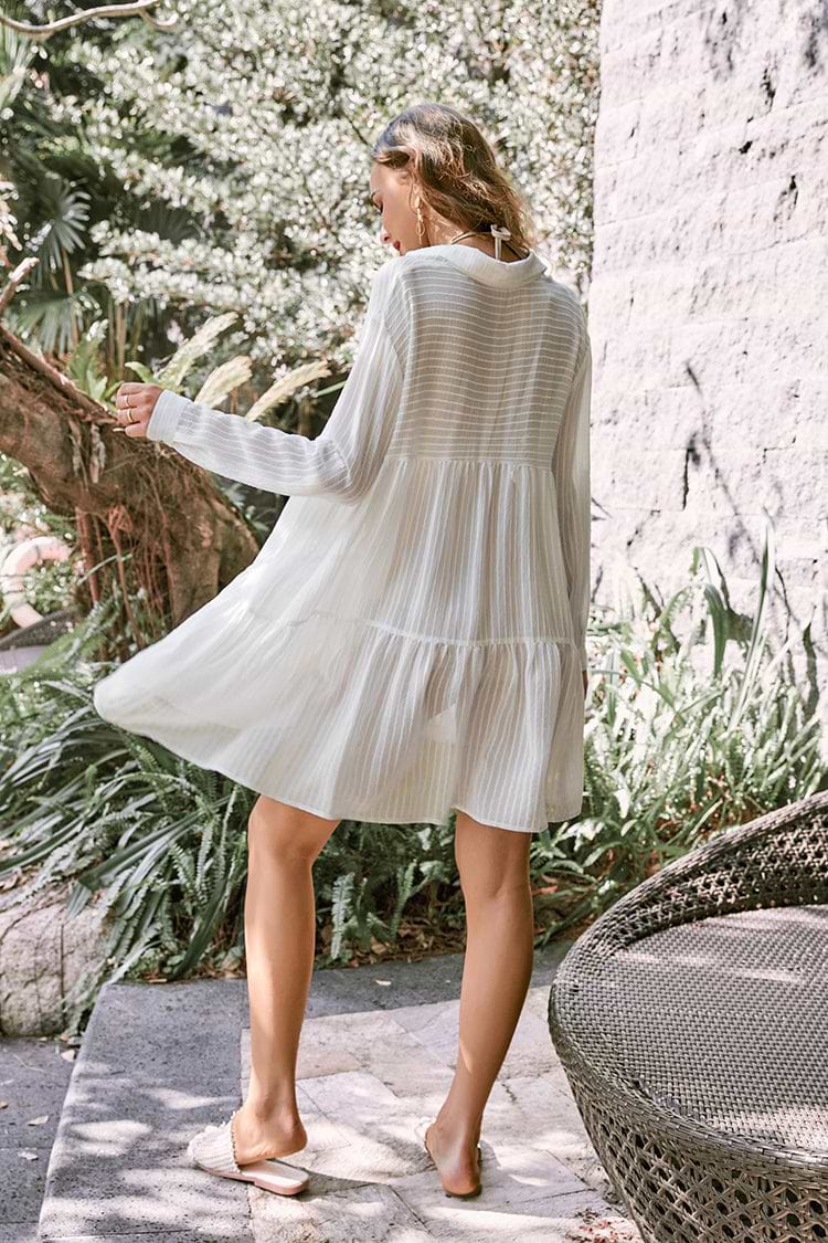 Cover up lâche à la taille à manches et épaules dombantes