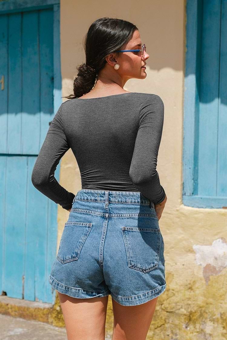 Macy V-neck Long Sleeve Bodysuit