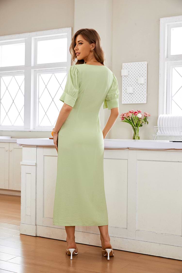 Devorah Plunge Ruching Mid length Dress