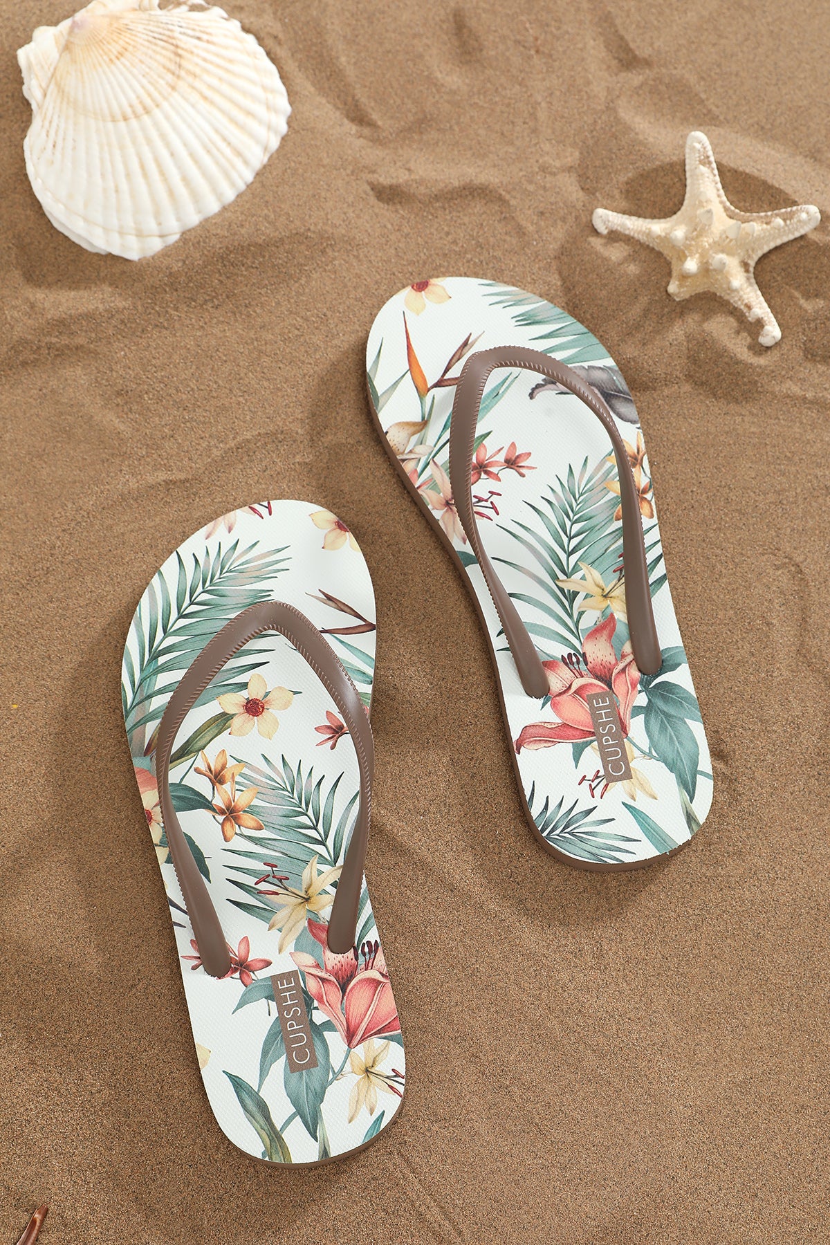 Tongs à imprimé tropical