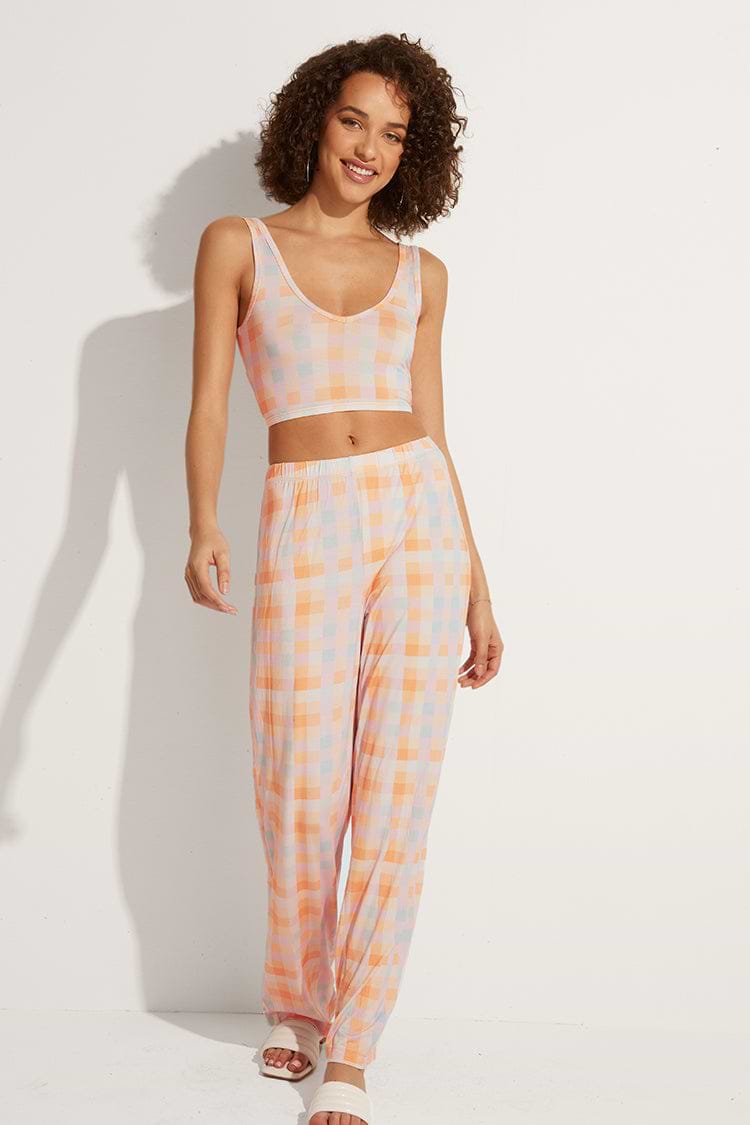 Ensemble en vichy taille haute sans manches