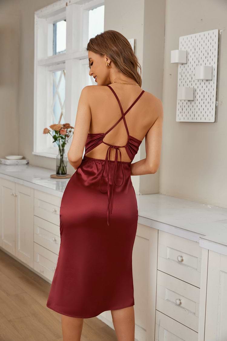 Margareta Sleeveless Backless Zipper Bodycon Dress