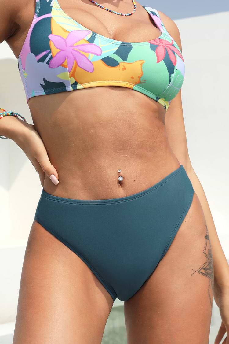 Sunbeam Cheeky High Leg High Waist Bikini Bottoms