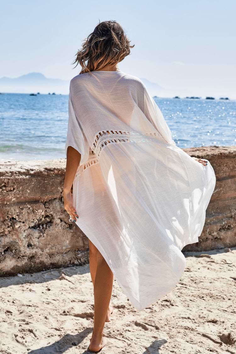 Marisa V-neck Half Sleeves Tea Length Cover Up