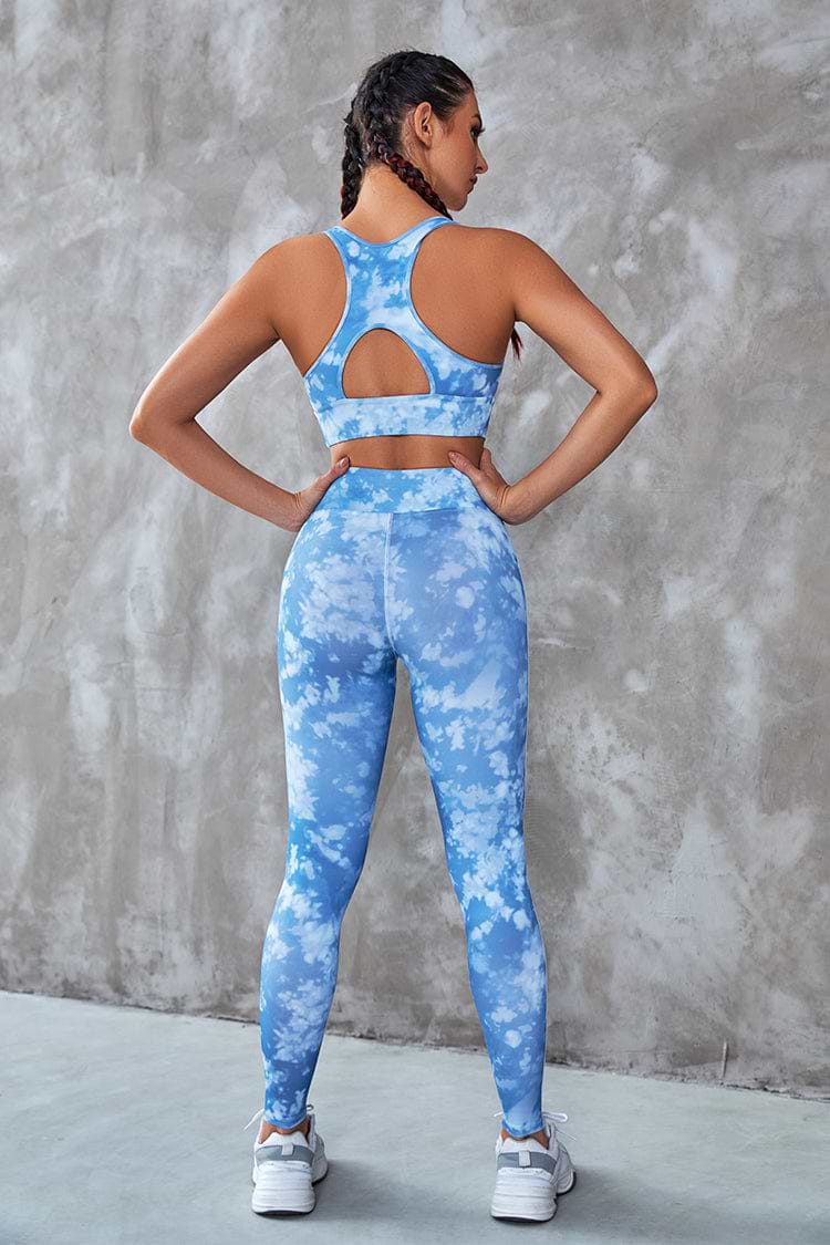 Tie Dye Activewear Set Sport-BHs und Leggings