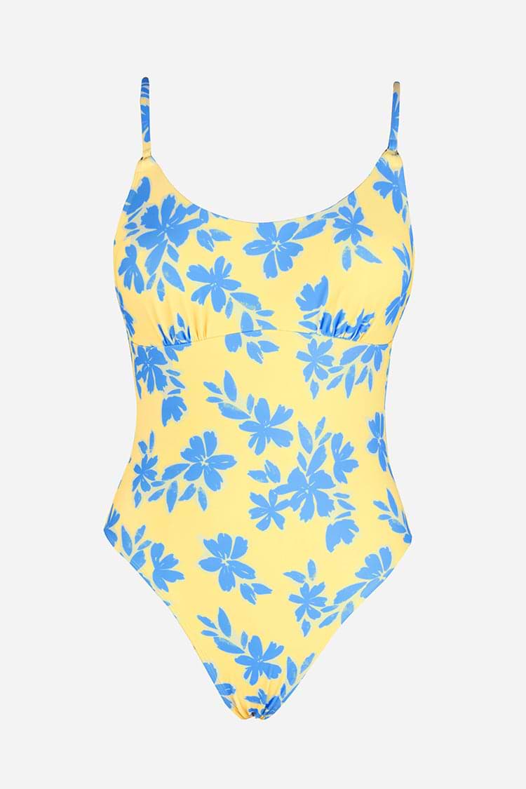 Bold Blooms O-Ring Scoop Neck One Piece Swimsuit