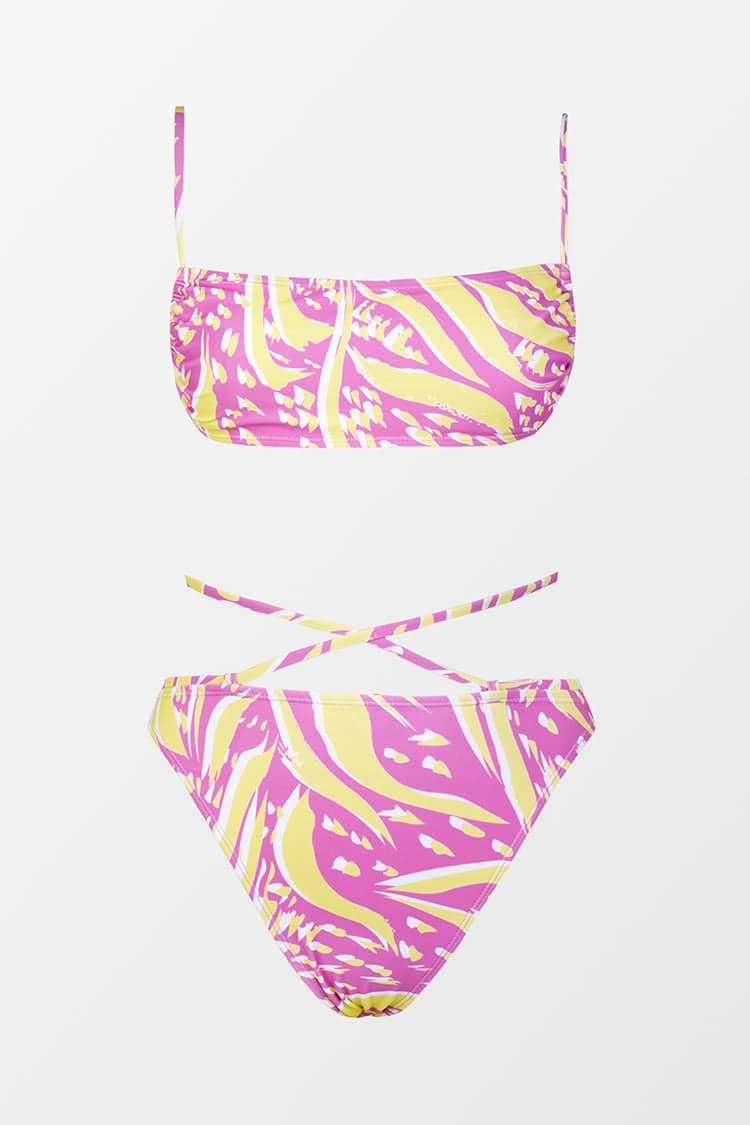 Wild One Slide Bandeau And Back Tie Hipster Bikini Swimsuit