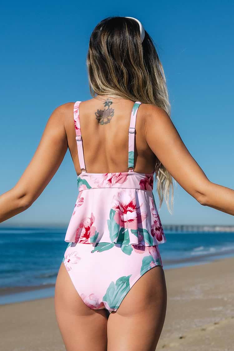 Wild Romance Peplum Cropped Tankini & Classic Hipster Bikini Set