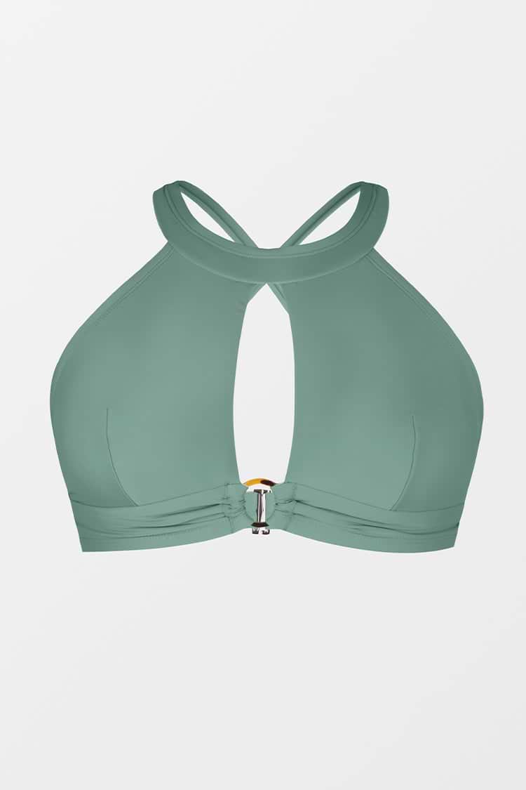 Keep It Cool Keyhole High Neck Plus Size Bikini Top