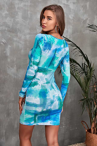 Colleen Tie Dye Long Sleeve Dress