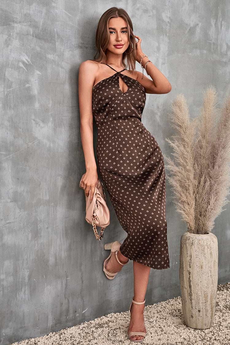 Cut-out Zipper Slip Dress