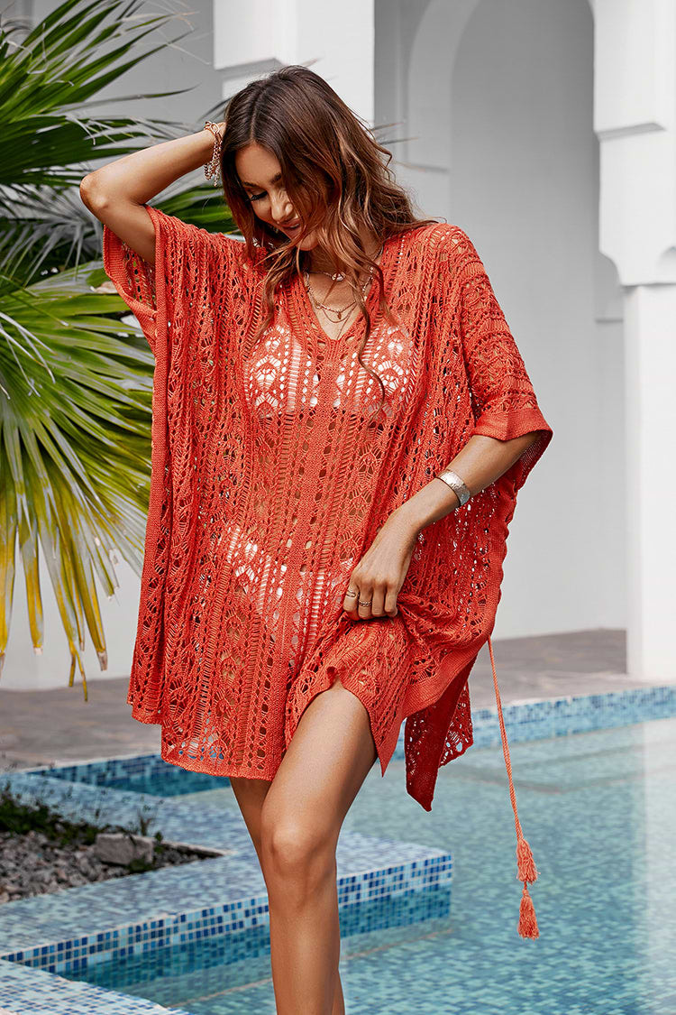 Carolyn V-neck Crochet Kaftan
