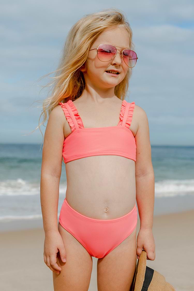 Wild Ronarce Ruffle Straps Girls Bikini Set