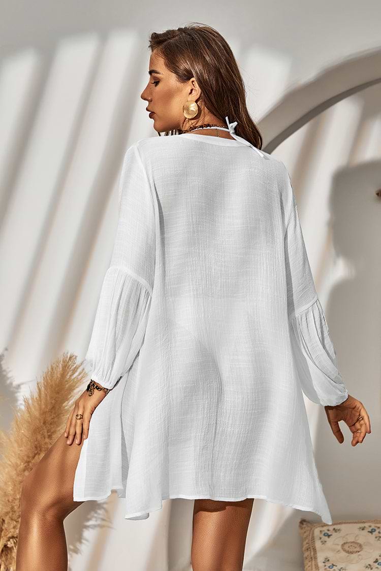 Cover Up Mangas abullonadas largas Botones