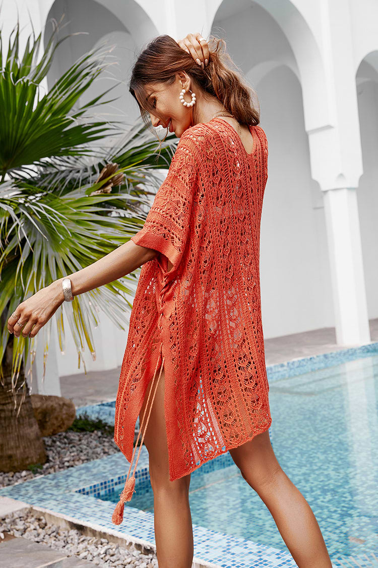 Carolyn V-neck Crochet Kaftan