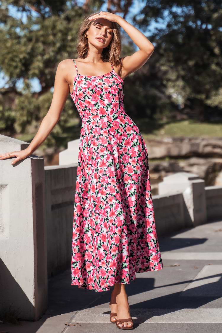 Lilac Dreams Floral Print Slip Dress