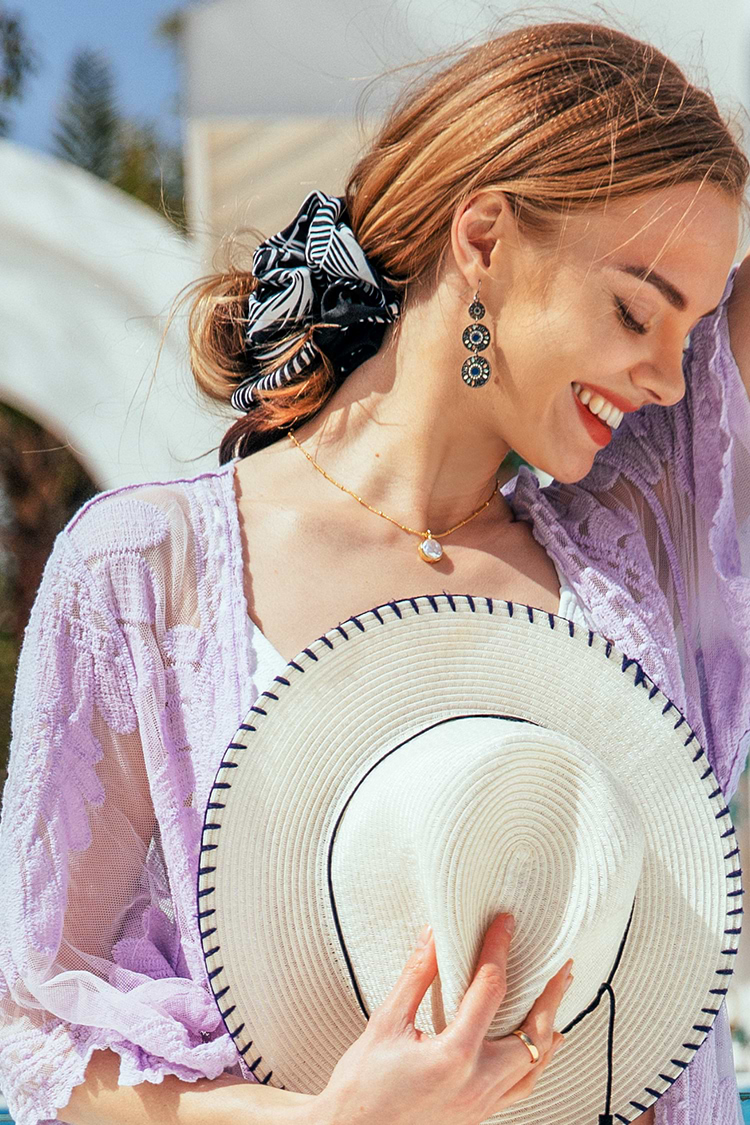 Toasted Tropical Plant Scrunchie