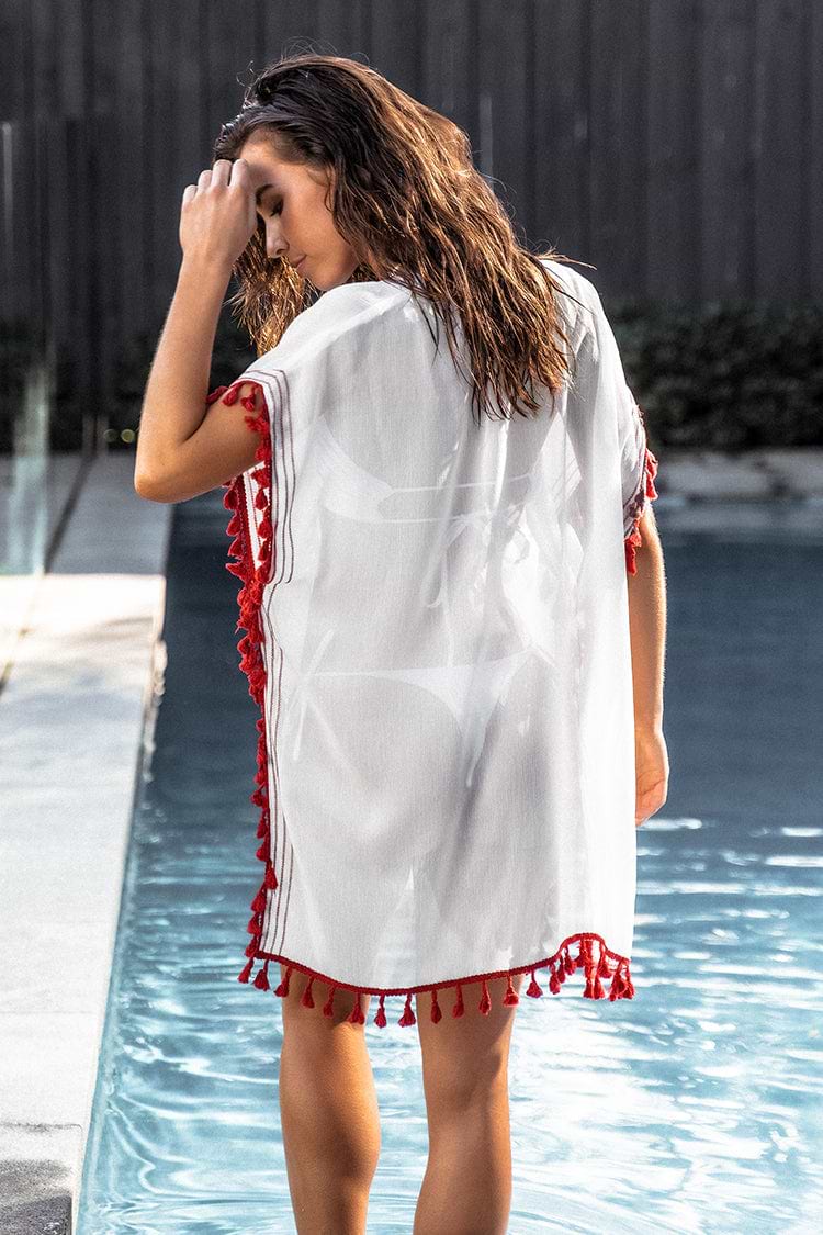 Ellis Dolman Sleeve Fringe Kaftan