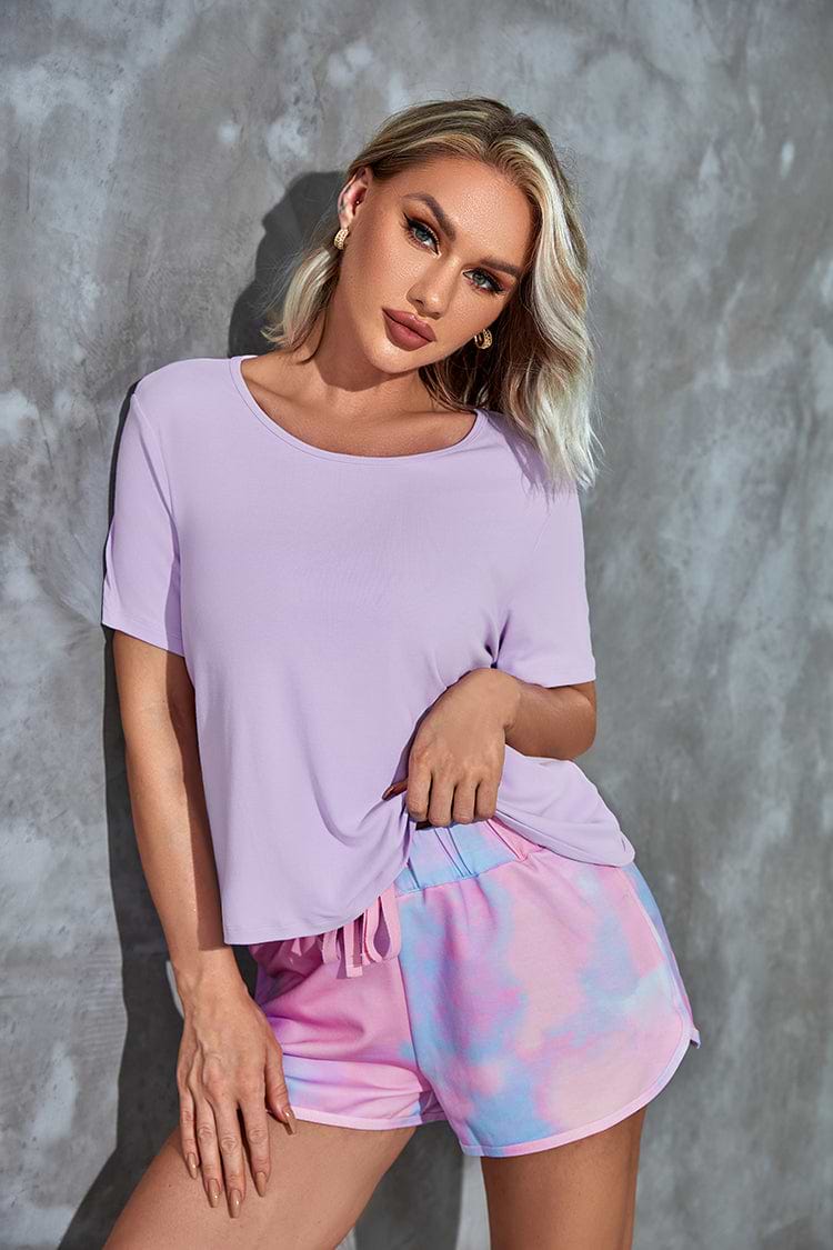 Malaga Round Neck Cut Out Short Sleeve Sweatshirt