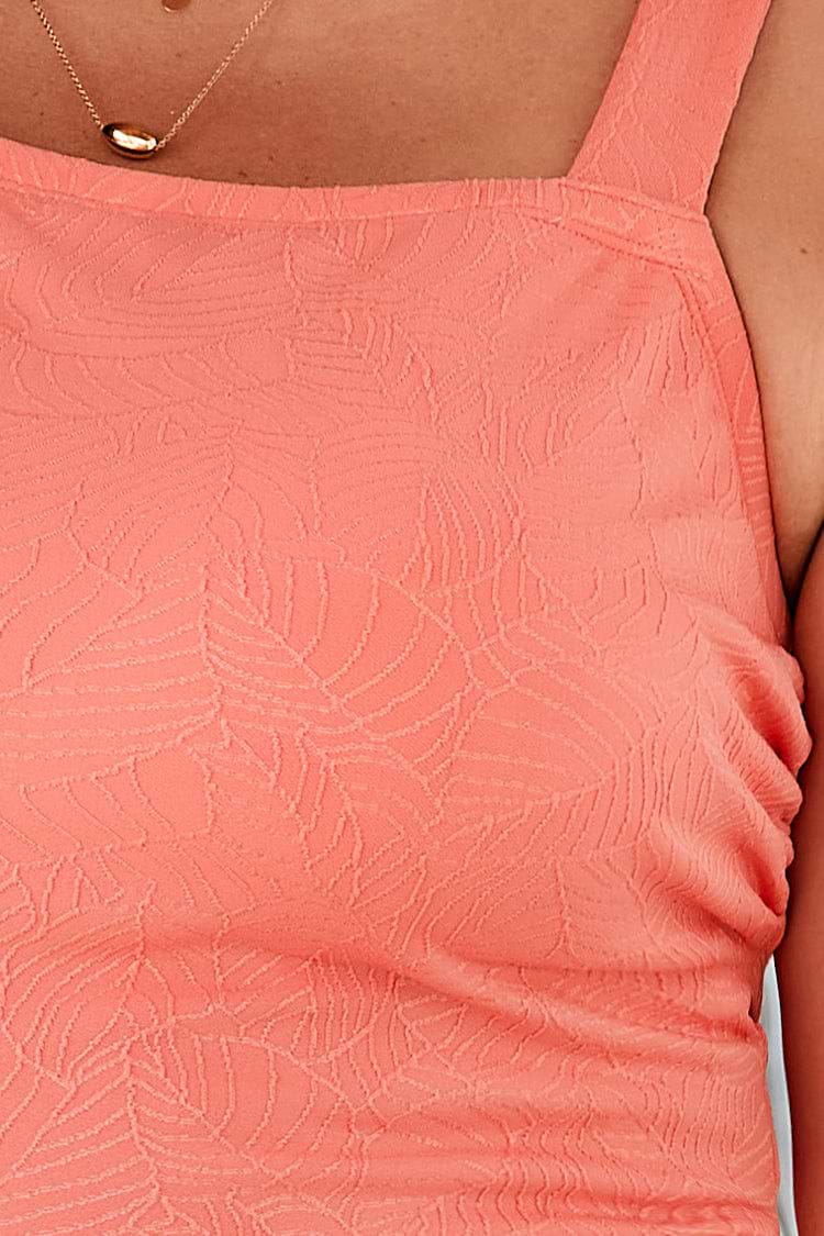 Summer Dreaming Jacquard Square Neck Plus Size One Piece Swimsuit