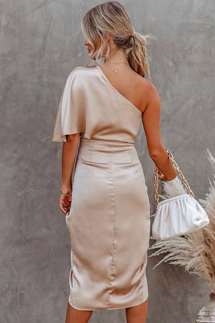 Nyasia One Shoulder Irregular Hem Dress