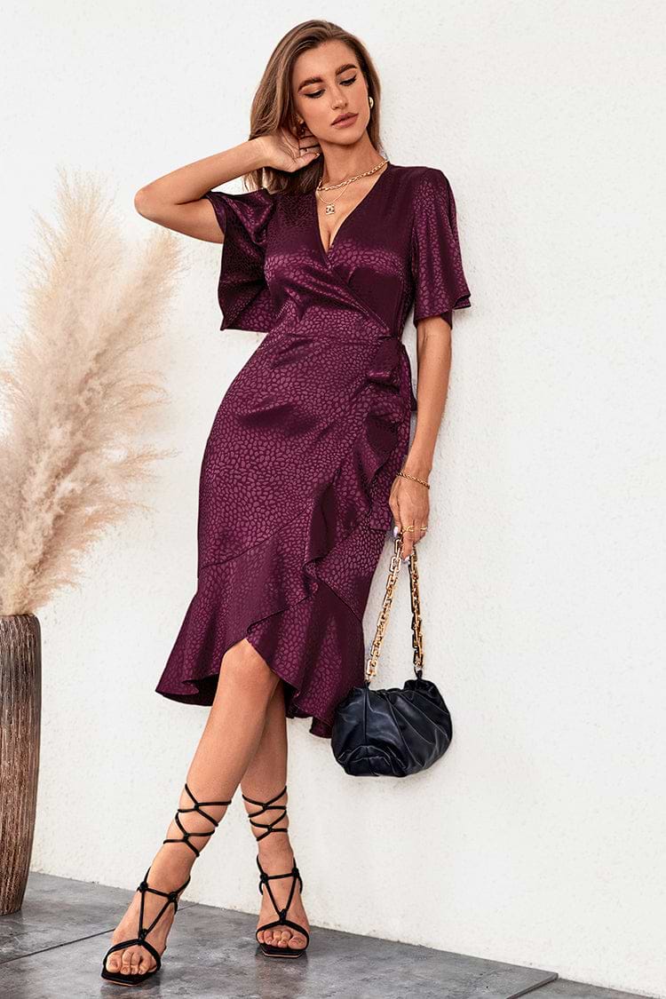 Verona Short Sleeve Lace Up V-neck Dress