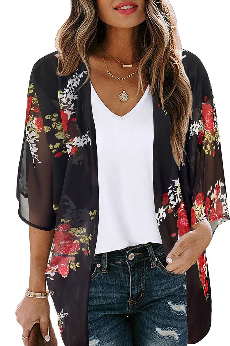Agatha Open Front Floral Cover Up