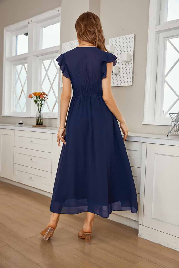 Vanda Plunge Ruching A-shape Dress