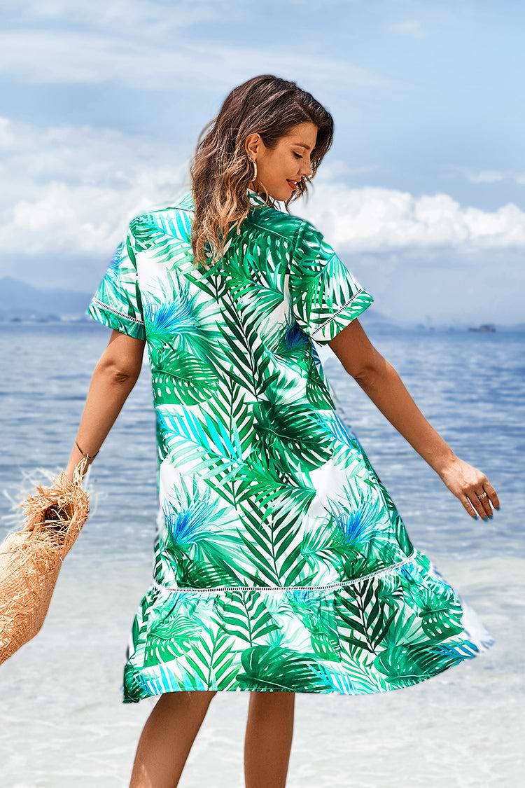 Alba Short Sleeve Shirt Collar Dress