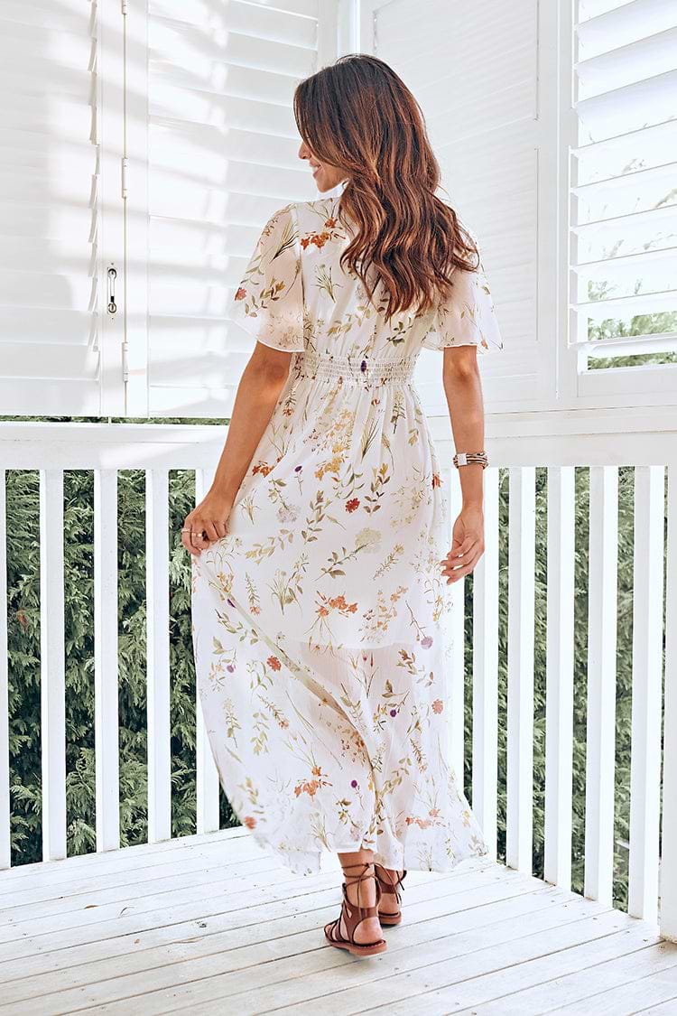 Wildflower V-Neck Ditsy Cut Out Dress