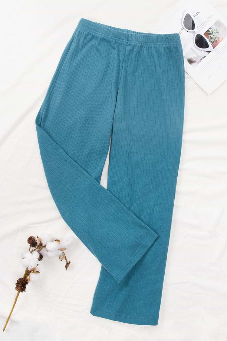 Palm Elastic Waist Straight Leg Pants