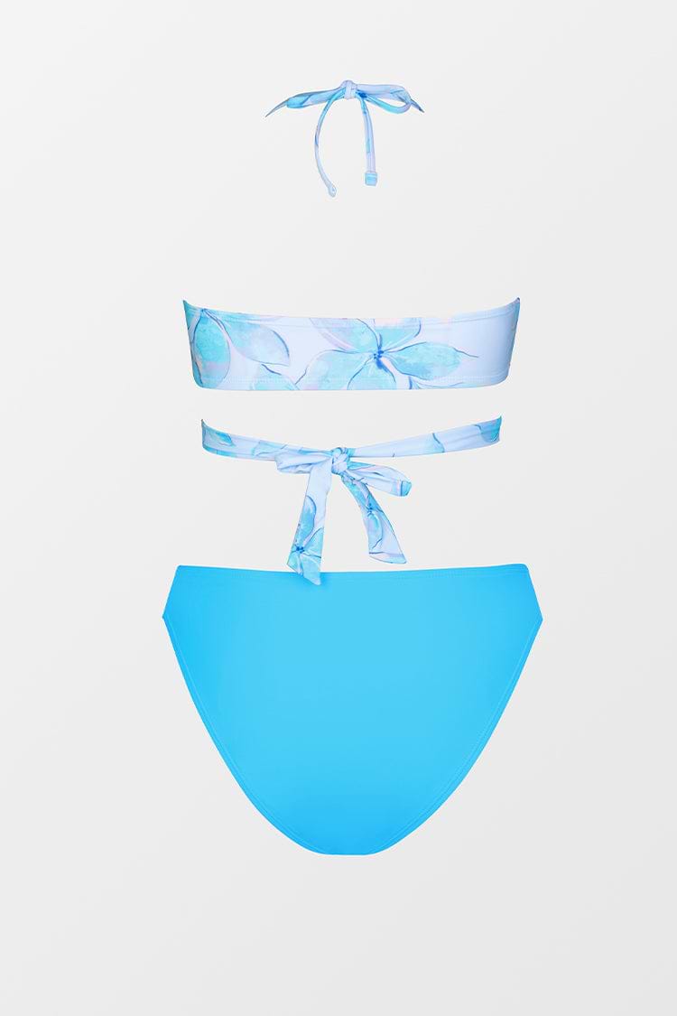 Ice Floral Knot Tie Bandeau & Ultra Cheeky Hipster Bikini Swimsuit