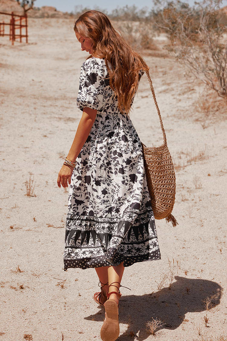 Charleigh Bubble Sleeve Ruching Dress