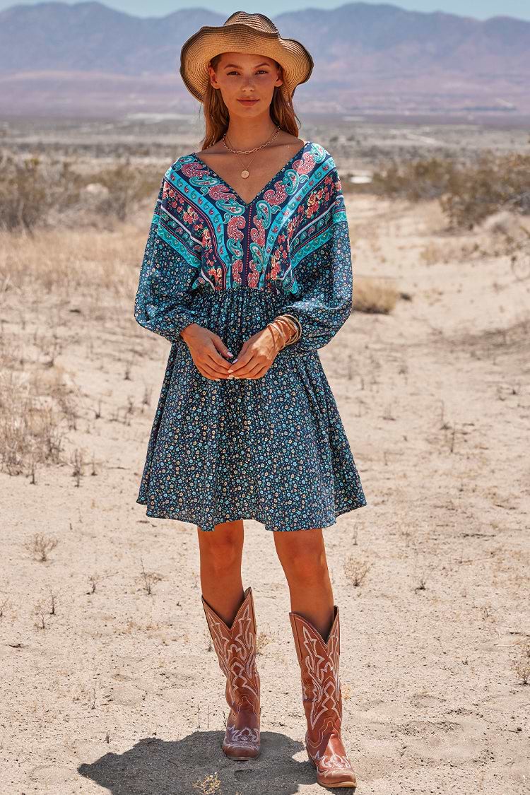 Jaycee V-neck Mid Length Boho Dress