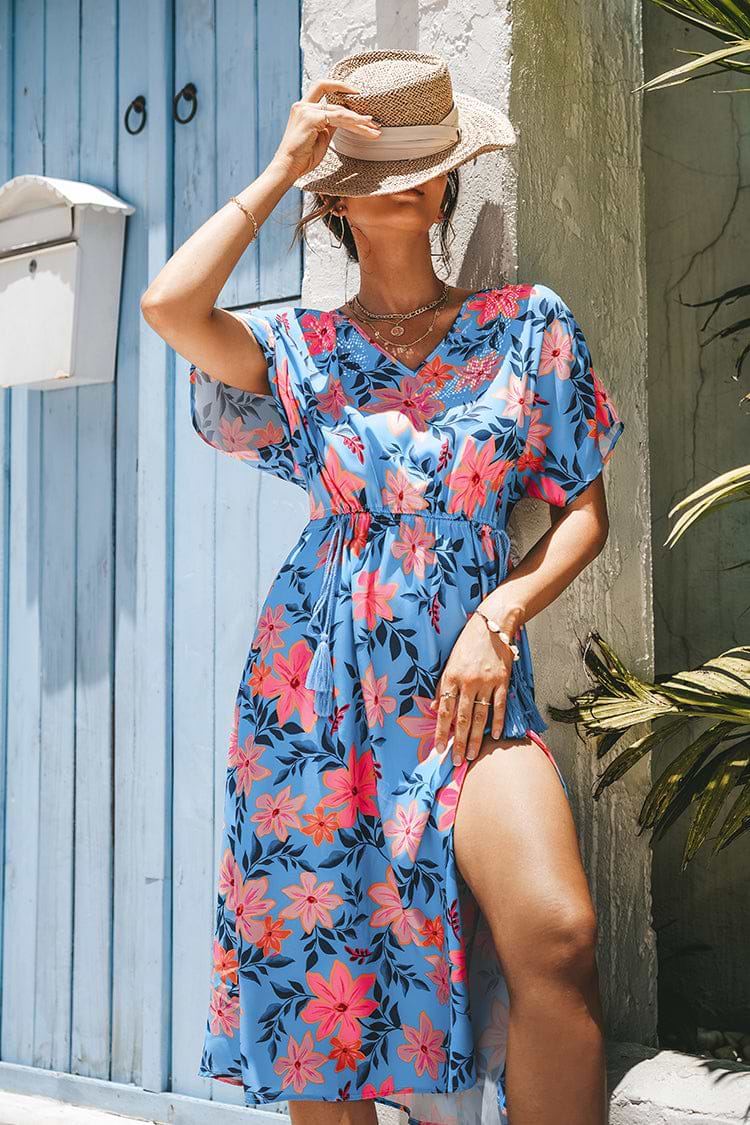 Adelyn Dolman Sleeve Lace Up Cover-up dress