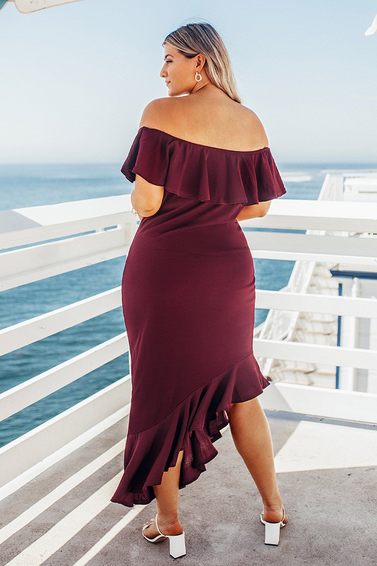 Red Off The Shoulder Plus Size Dress