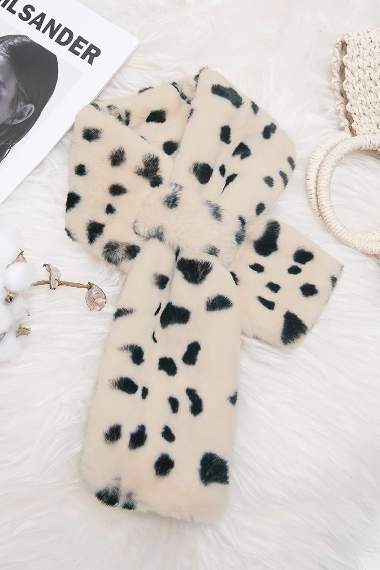 Winter Escape Cow Pattern Criss Cross Scarf