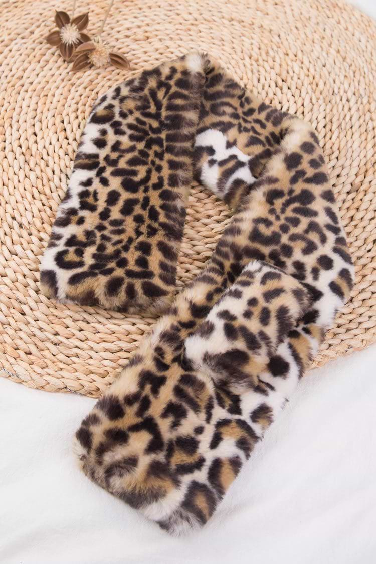 Winter Escape Leopard Criss Cross Scarf