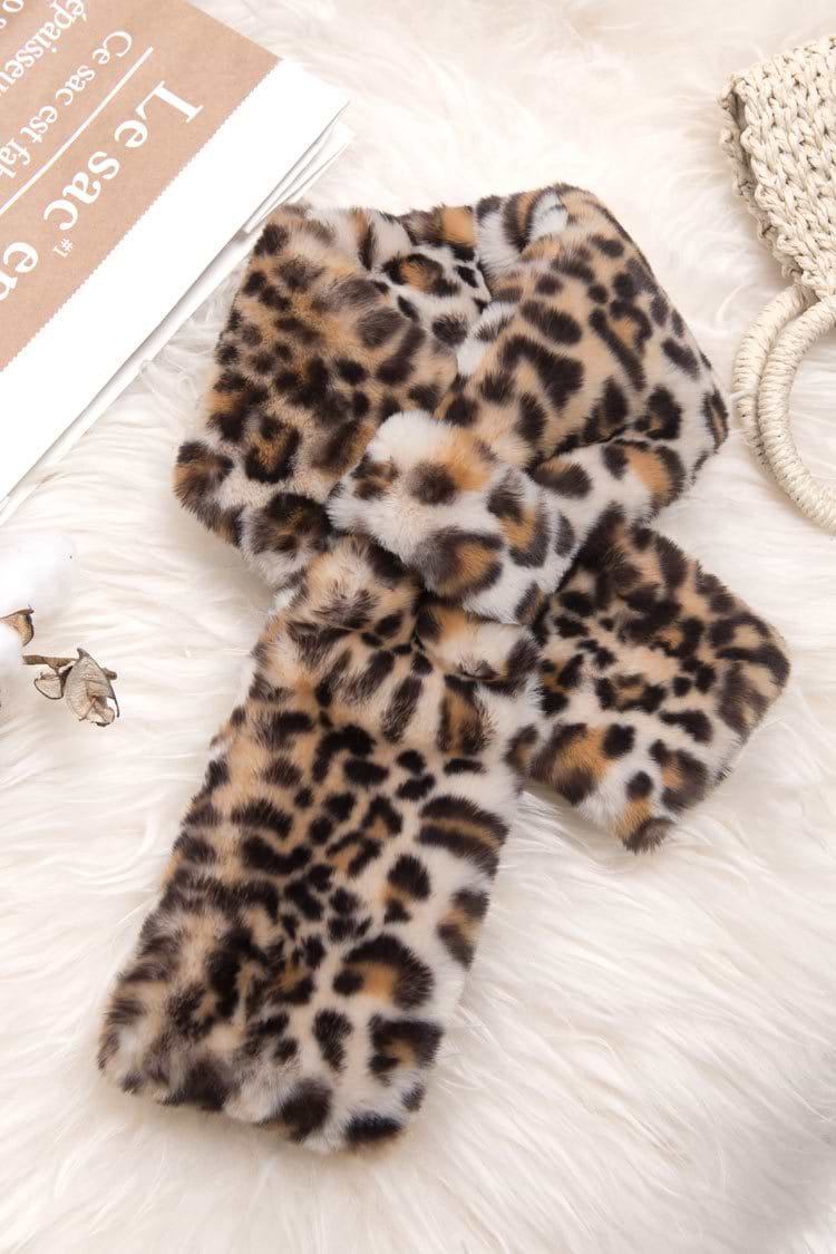 Winter Escape Leopard Criss Cross Scarf