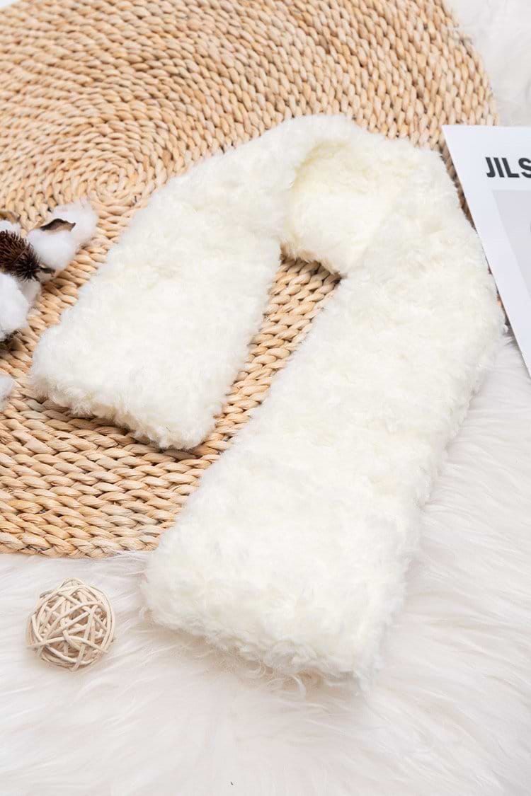 Never Stop White Criss Cross Cozy Scarf