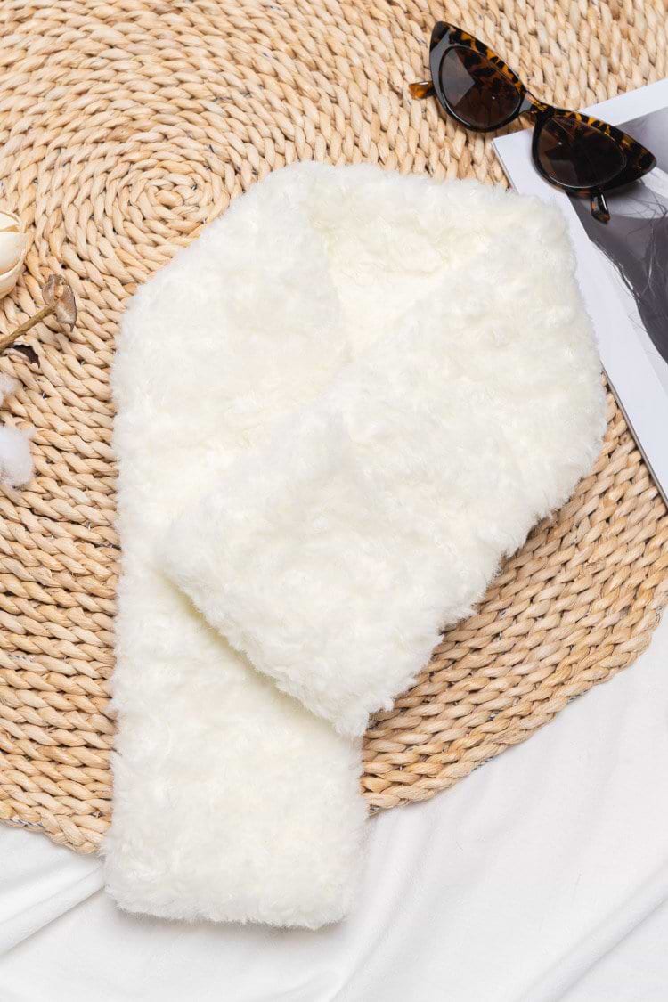 Never Stop White Criss Cross Cozy Scarf