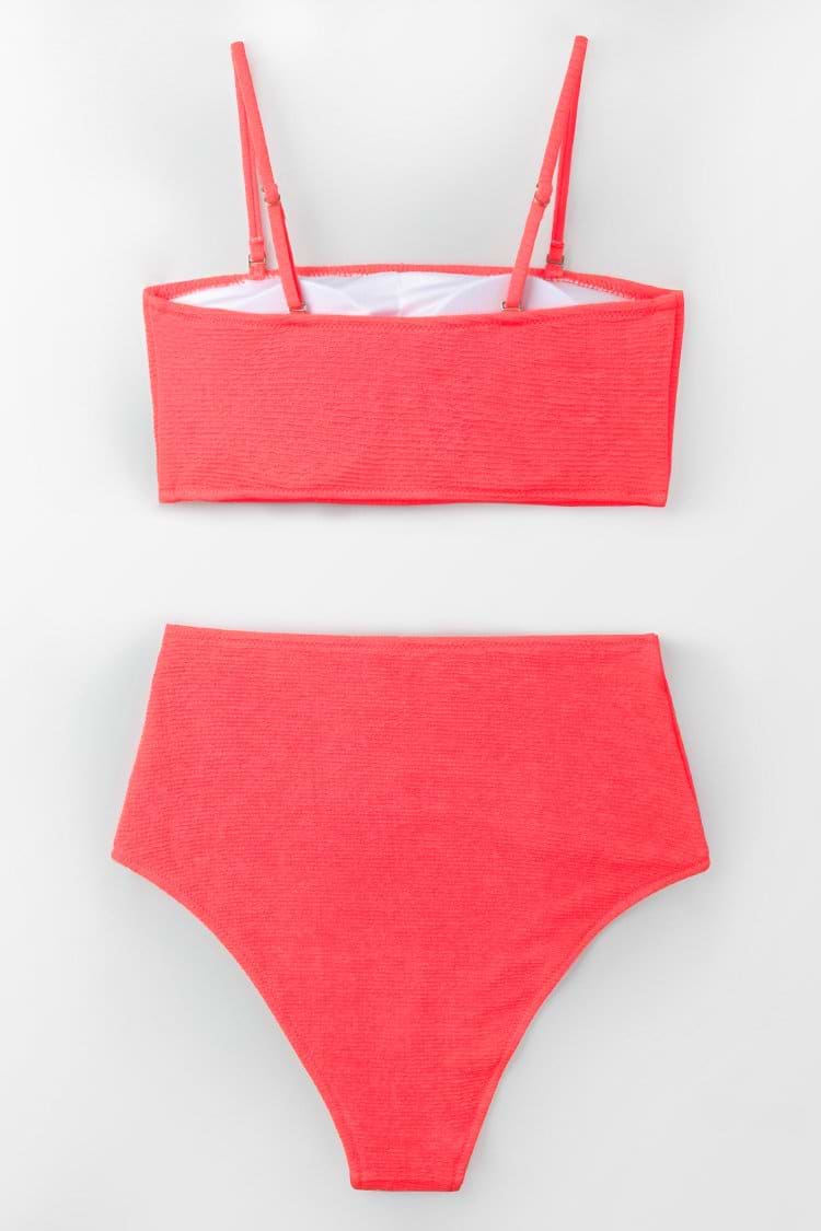 Neon Pink High-Waisted Bikini