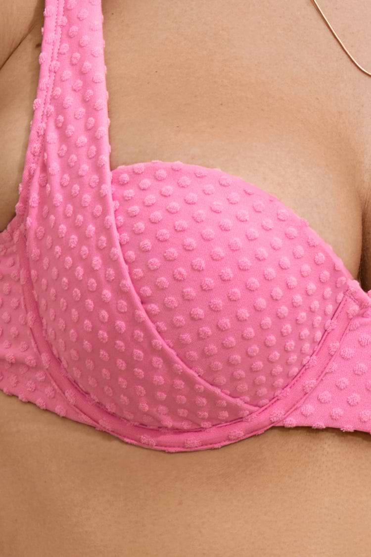 Palm Beach Texture Molded Push Up Top & Low Rise Bikini Swimsuit