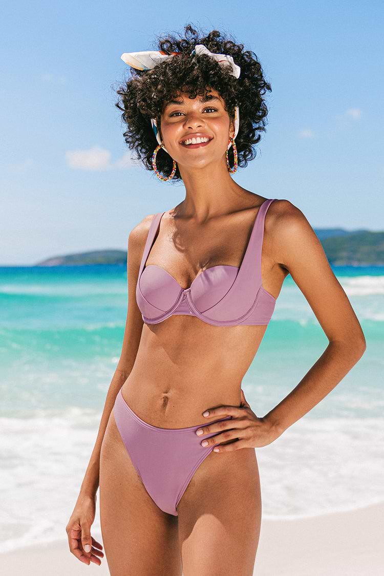 Shangrila Solids Molded Push Up Demi Bikini Top