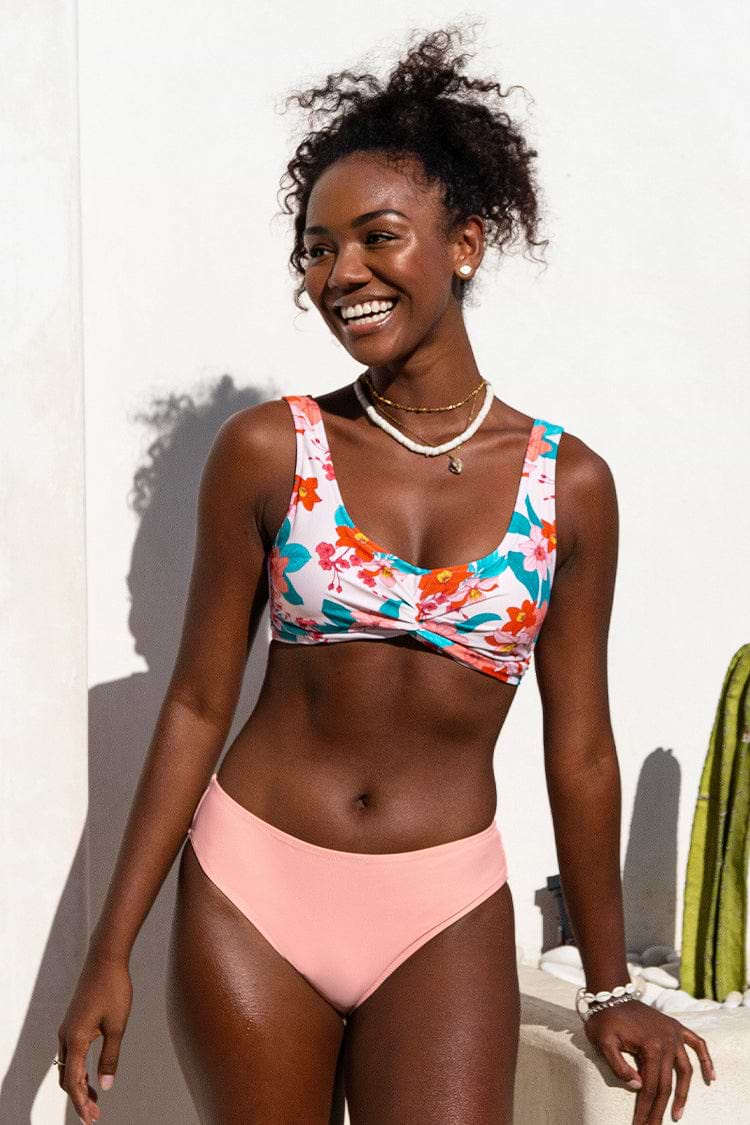 Floral Twist Tank Bikini Top