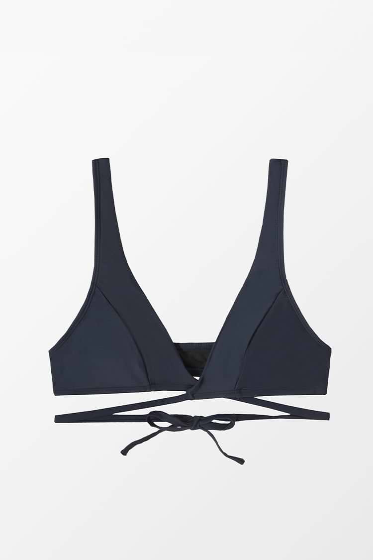 Vapor Wave Lace Up Wide Straps Bikini Top